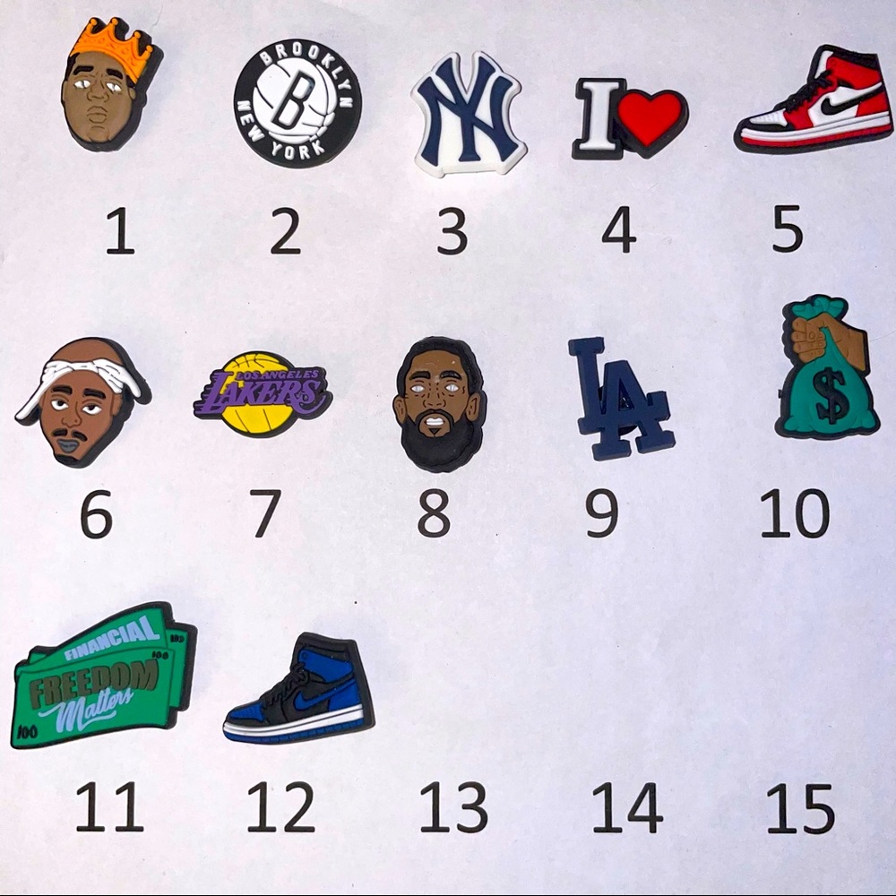 Tupac, Nipsey and Biggie Croc Charm Bundles